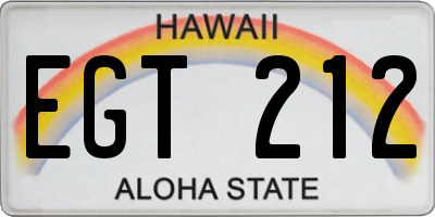HI license plate EGT212