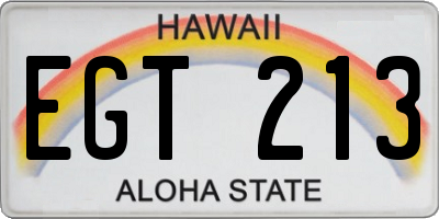 HI license plate EGT213