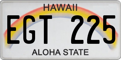 HI license plate EGT225