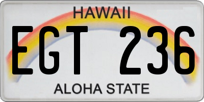 HI license plate EGT236
