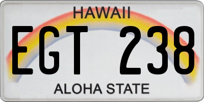 HI license plate EGT238