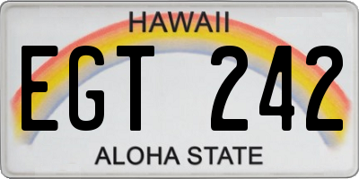 HI license plate EGT242