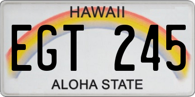 HI license plate EGT245