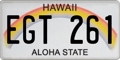 HI license plate EGT261