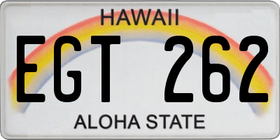 HI license plate EGT262