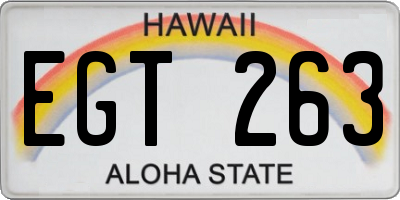 HI license plate EGT263