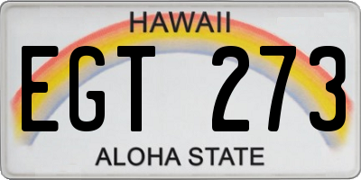 HI license plate EGT273