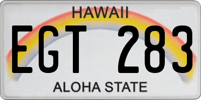 HI license plate EGT283