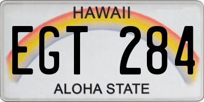 HI license plate EGT284