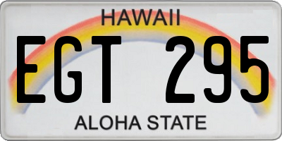 HI license plate EGT295
