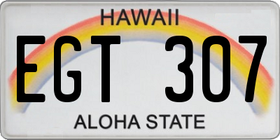 HI license plate EGT307