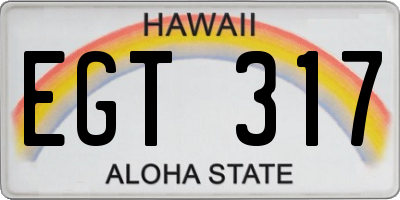 HI license plate EGT317