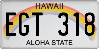 HI license plate EGT318