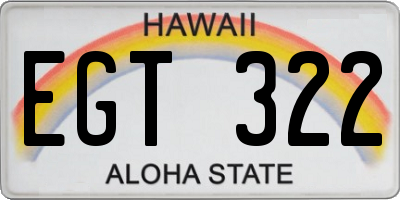 HI license plate EGT322