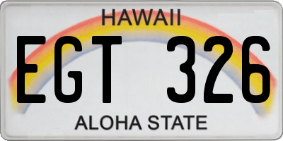 HI license plate EGT326