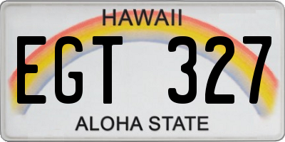 HI license plate EGT327