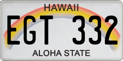 HI license plate EGT332