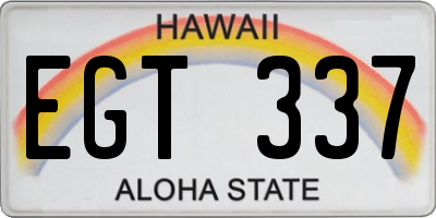 HI license plate EGT337