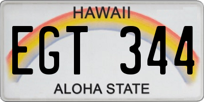 HI license plate EGT344
