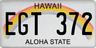 HI license plate EGT372