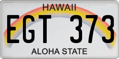 HI license plate EGT373