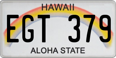 HI license plate EGT379