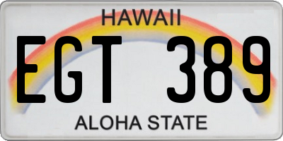 HI license plate EGT389