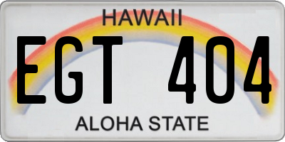 HI license plate EGT404