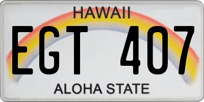 HI license plate EGT407