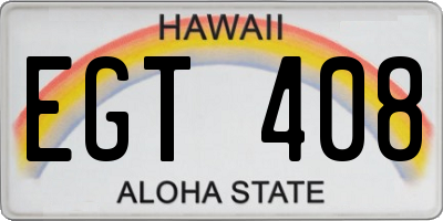 HI license plate EGT408