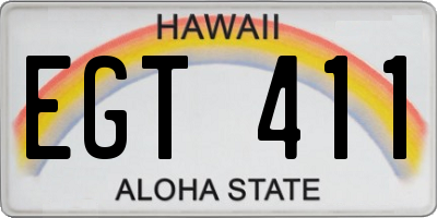 HI license plate EGT411