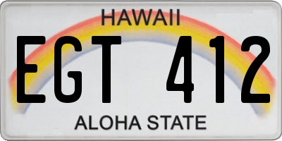 HI license plate EGT412