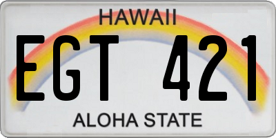 HI license plate EGT421