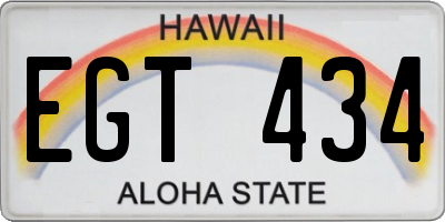 HI license plate EGT434