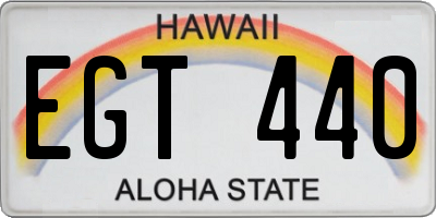 HI license plate EGT440