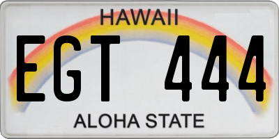 HI license plate EGT444