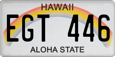 HI license plate EGT446