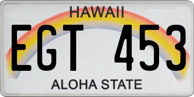 HI license plate EGT453