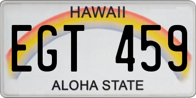 HI license plate EGT459