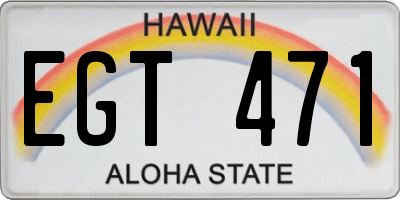 HI license plate EGT471