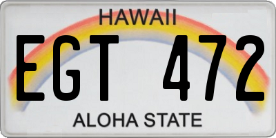 HI license plate EGT472
