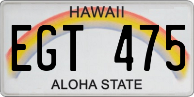 HI license plate EGT475