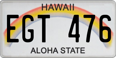 HI license plate EGT476
