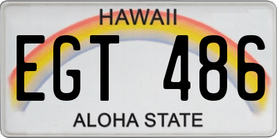 HI license plate EGT486