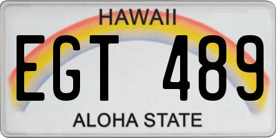 HI license plate EGT489