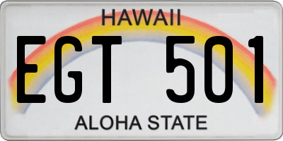 HI license plate EGT501
