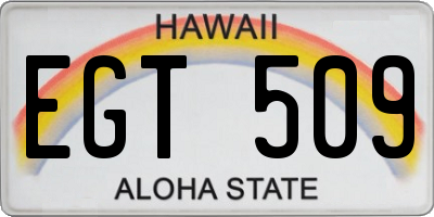 HI license plate EGT509