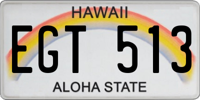 HI license plate EGT513