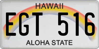 HI license plate EGT516