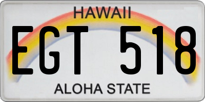 HI license plate EGT518
